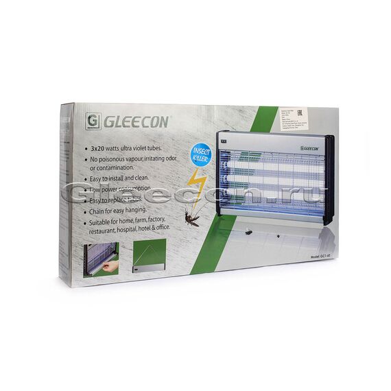 Лампа инсектицидная GLEECON GC1-60M с пультом д/у (s 75-400 м2) magnetic PRO